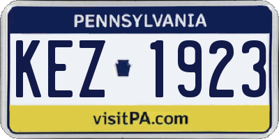 PA license plate KEZ1923