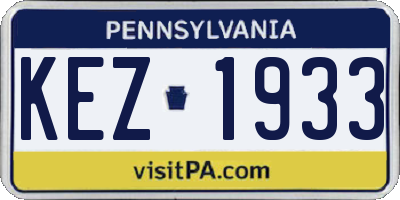 PA license plate KEZ1933