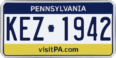 PA license plate KEZ1942