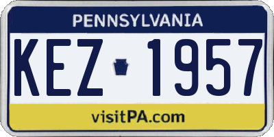 PA license plate KEZ1957