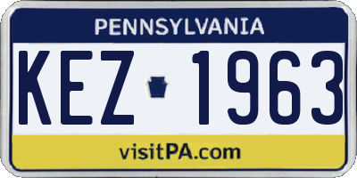 PA license plate KEZ1963