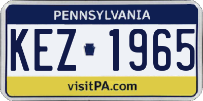 PA license plate KEZ1965