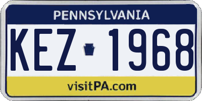 PA license plate KEZ1968