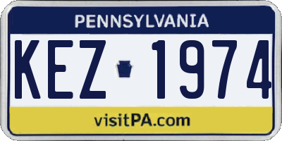 PA license plate KEZ1974