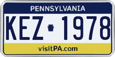 PA license plate KEZ1978