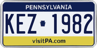 PA license plate KEZ1982