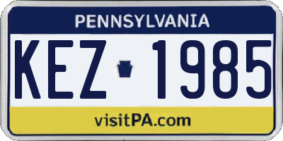 PA license plate KEZ1985