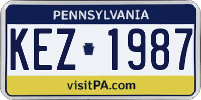 PA license plate KEZ1987