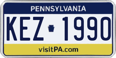 PA license plate KEZ1990