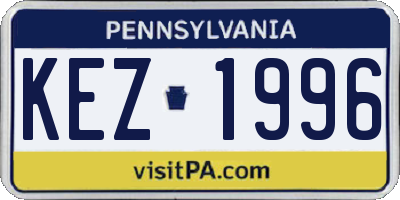 PA license plate KEZ1996