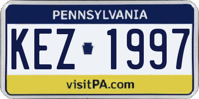 PA license plate KEZ1997