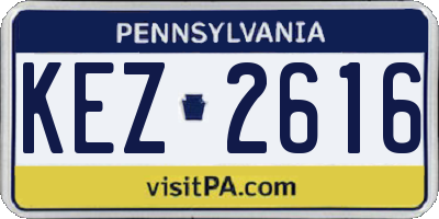 PA license plate KEZ2616