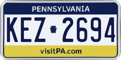 PA license plate KEZ2694