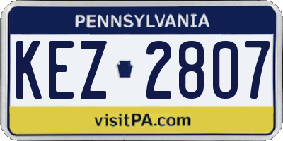 PA license plate KEZ2807