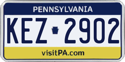 PA license plate KEZ2902