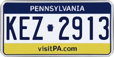 PA license plate KEZ2913