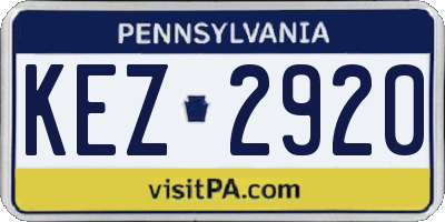 PA license plate KEZ2920