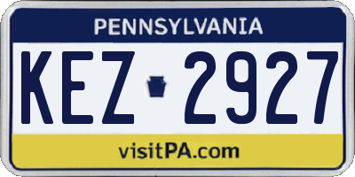 PA license plate KEZ2927