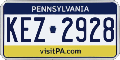 PA license plate KEZ2928