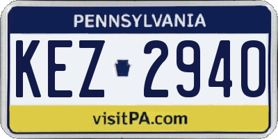 PA license plate KEZ2940