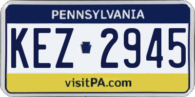 PA license plate KEZ2945