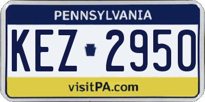 PA license plate KEZ2950