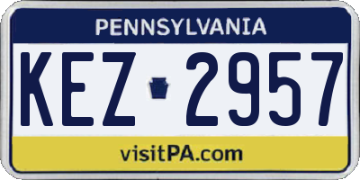 PA license plate KEZ2957