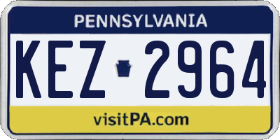 PA license plate KEZ2964