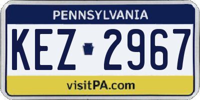 PA license plate KEZ2967