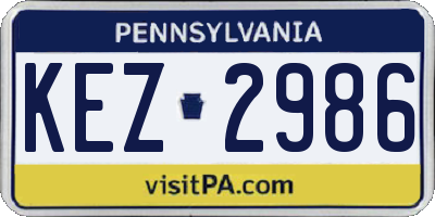 PA license plate KEZ2986