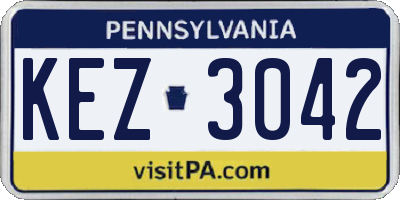 PA license plate KEZ3042