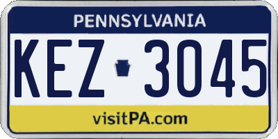 PA license plate KEZ3045