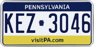 PA license plate KEZ3046