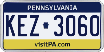 PA license plate KEZ3060