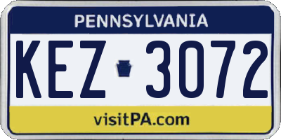 PA license plate KEZ3072