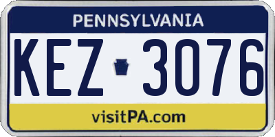 PA license plate KEZ3076