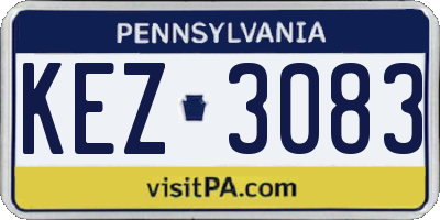 PA license plate KEZ3083