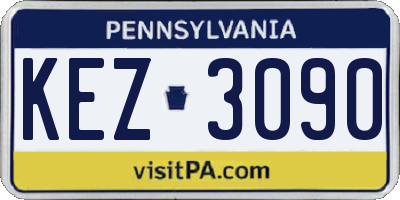 PA license plate KEZ3090