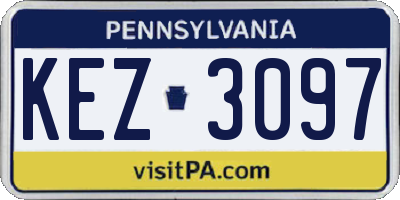 PA license plate KEZ3097