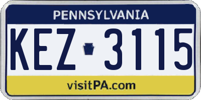 PA license plate KEZ3115
