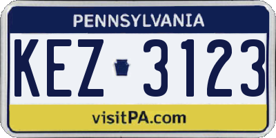 PA license plate KEZ3123