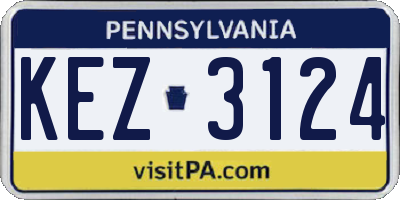 PA license plate KEZ3124