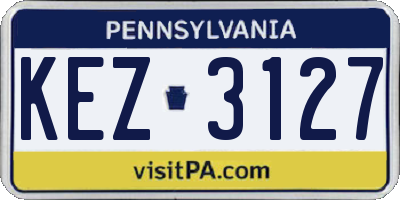 PA license plate KEZ3127
