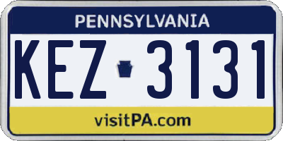 PA license plate KEZ3131
