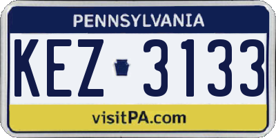 PA license plate KEZ3133