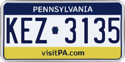 PA license plate KEZ3135