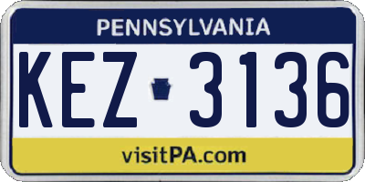 PA license plate KEZ3136