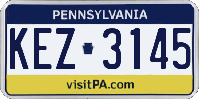 PA license plate KEZ3145