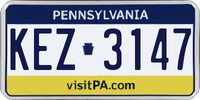 PA license plate KEZ3147