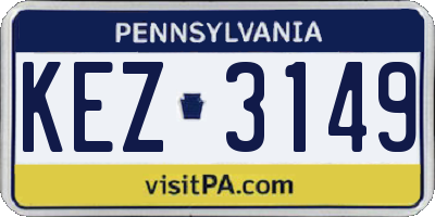 PA license plate KEZ3149